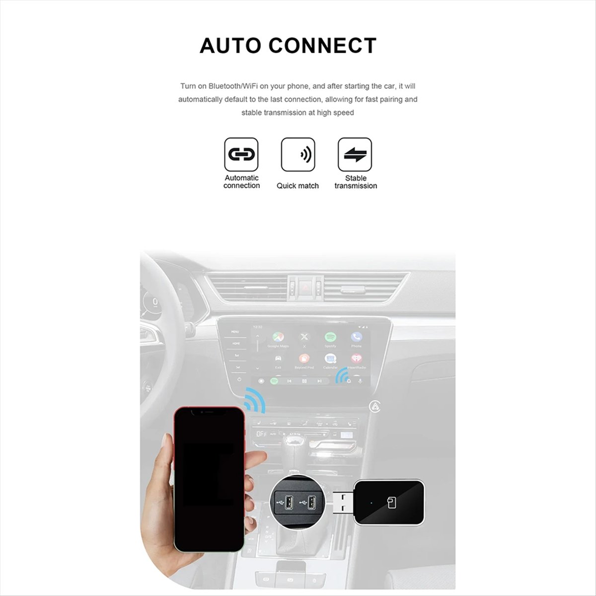 Wifi Smart Plug - Geeignet für Wireless CarPlay Android Auto