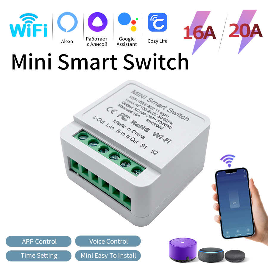 Smart Light Switch Wifi - 16A 20A Smart WiFi Kabelloser Lichtschalter