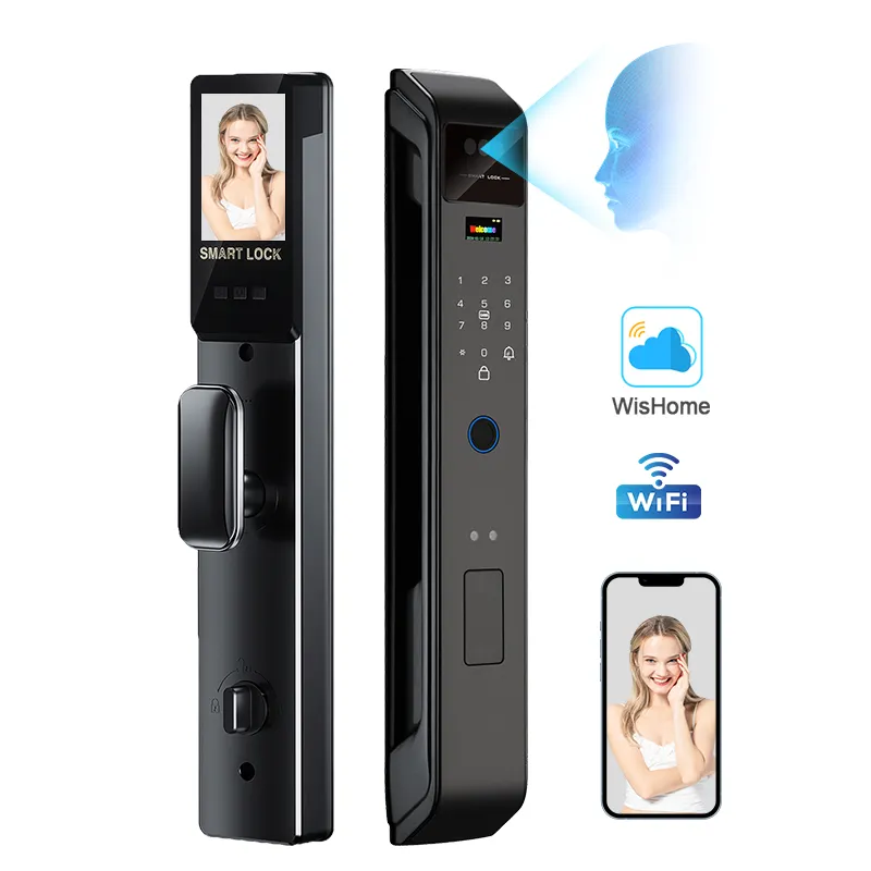 Smart Door Lock Wifi - Enrique Wishome 3D-Gesichtserkennung WLAN-Smart-Türschloss mit Kamera,