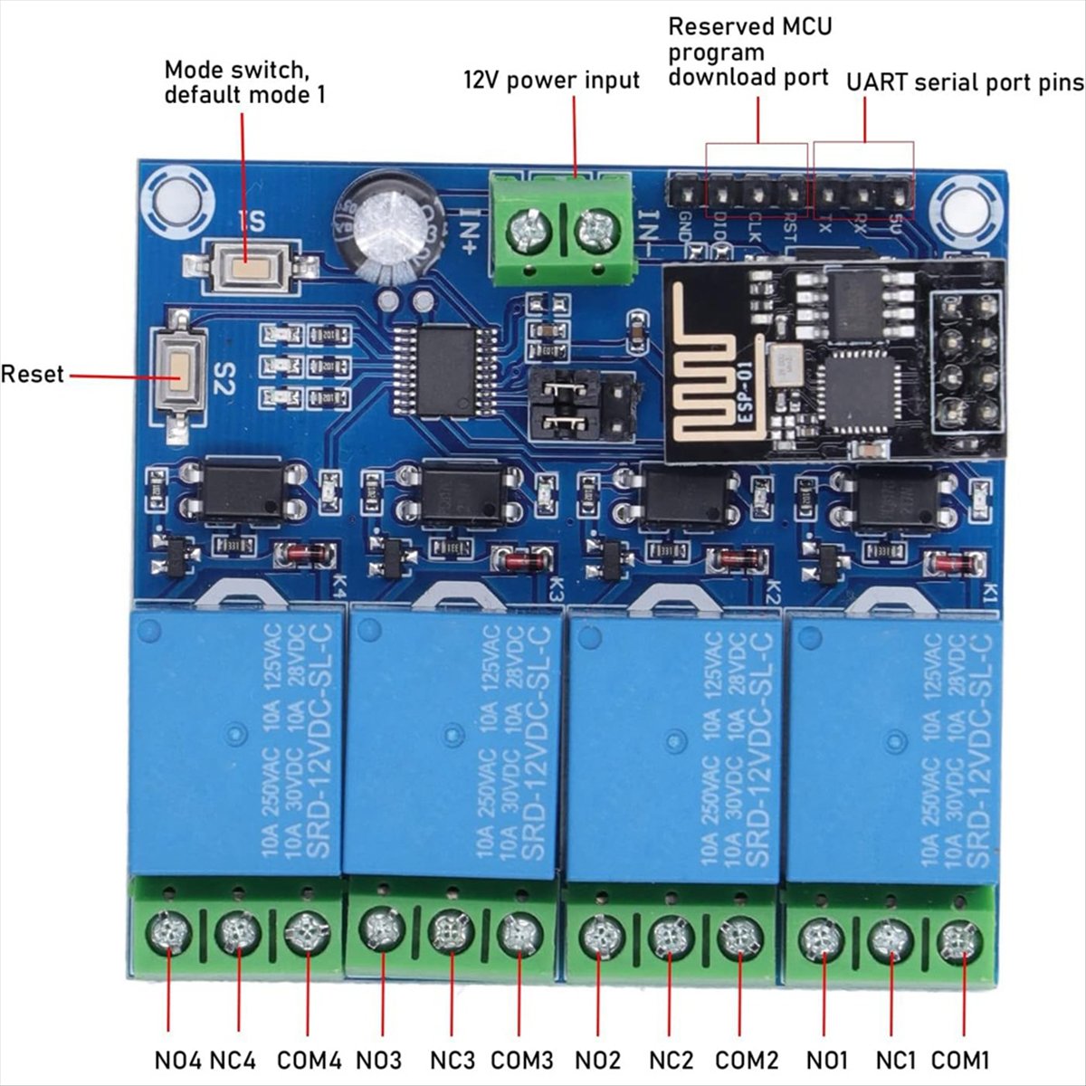 Super Sale 4-Kanal-WLAN-Funkre – Esp8266 Relay Module Bewertung und Preis