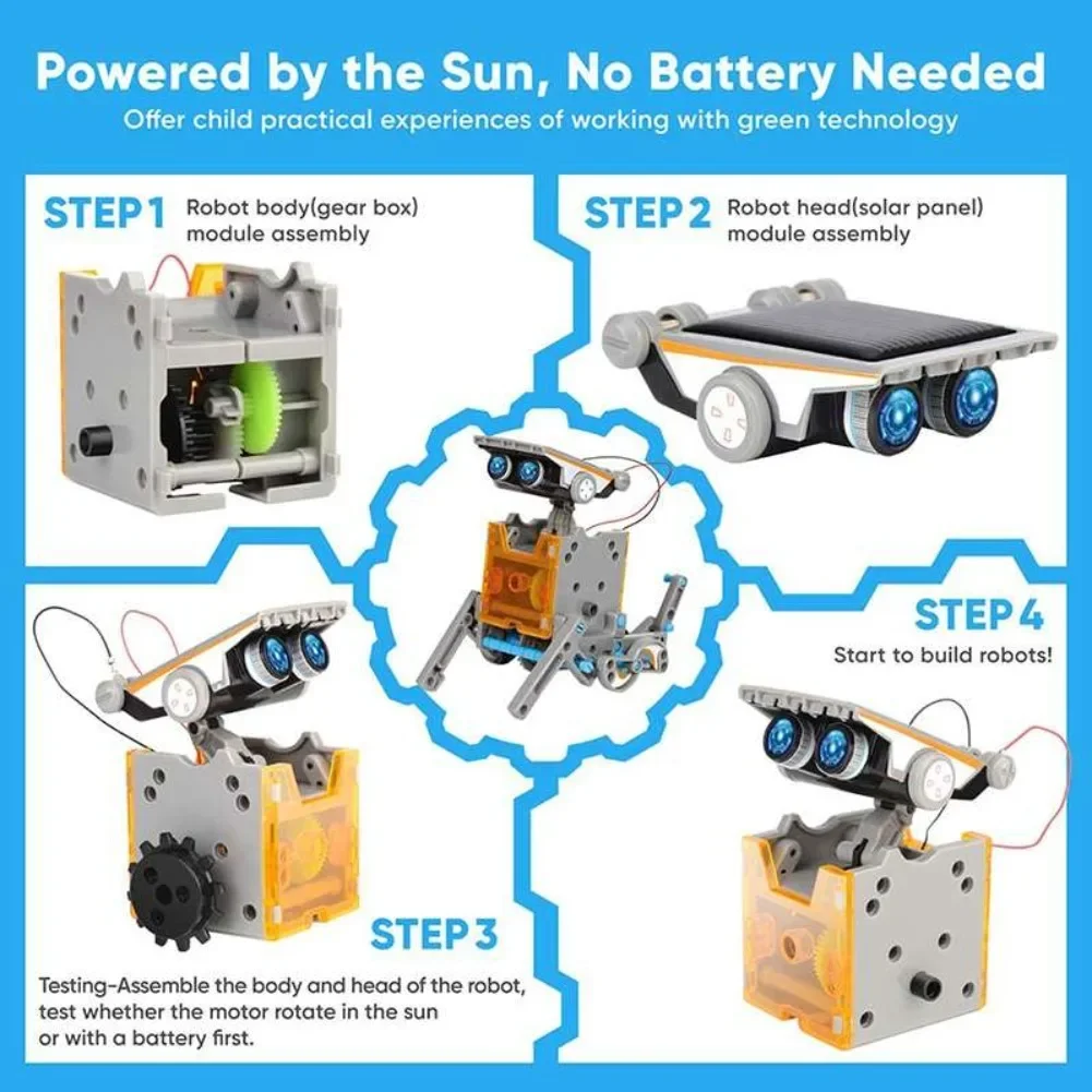 13-in-1 solarbetriebener Robot – Electronics Project Kit Bewertung und Preis